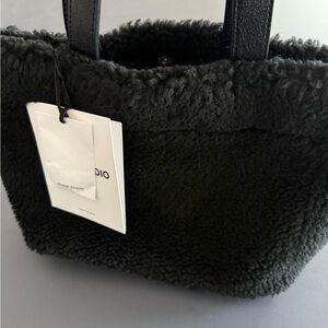 Stand Studio Black Faux Fur Tote Bag